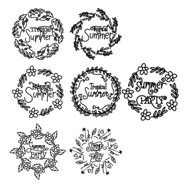 Yaz Script Metin Şablonu Vektör