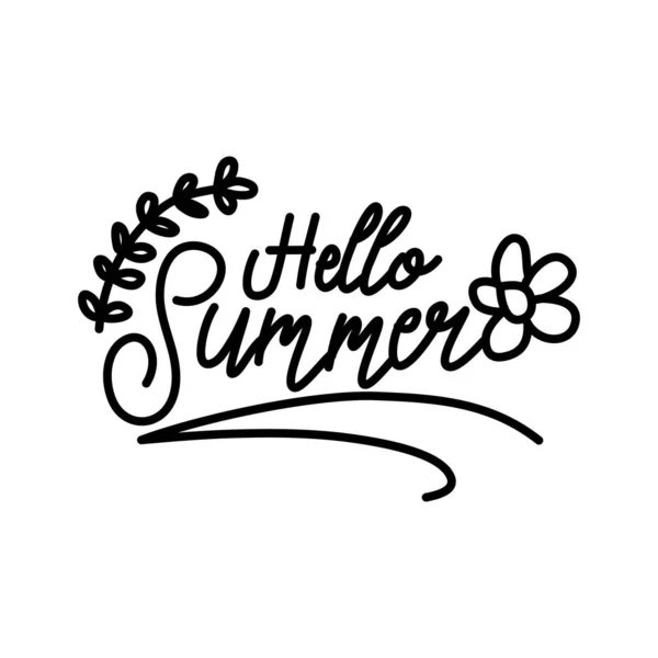 Olá Summer Script texto Design Template Vector — Vetor de Stock