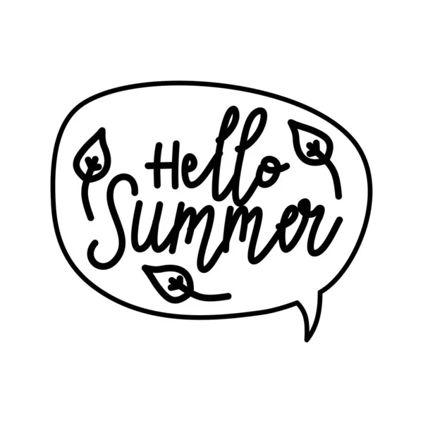 Modèle de conception de texte Hello Summer Script vecteur — Image vectorielle