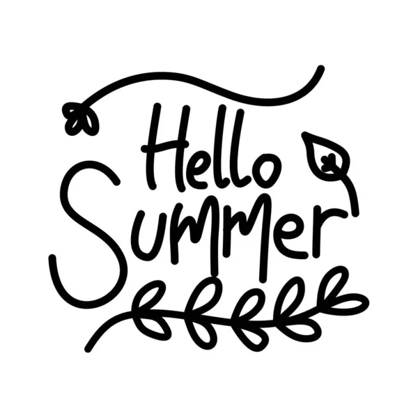 Modèle de conception de texte Hello Summer Script vecteur — Image vectorielle