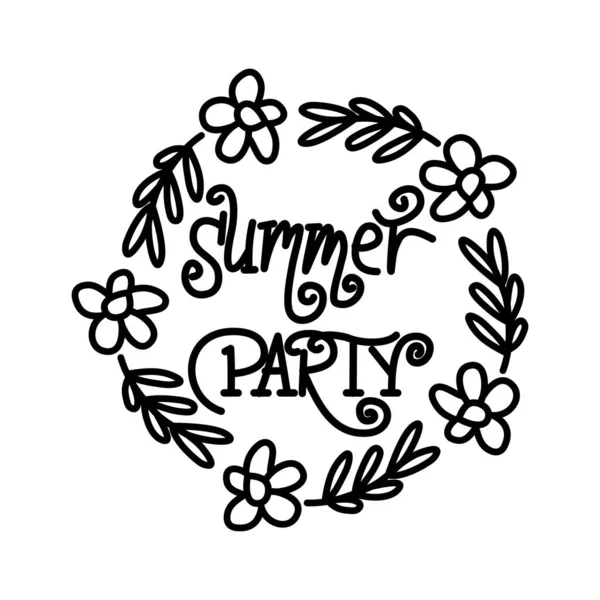 Summer Party Script texto Design Template Vector — Vetor de Stock
