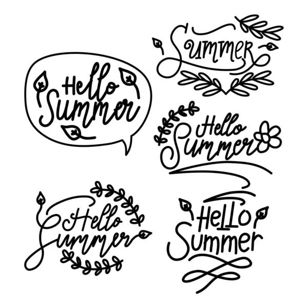 Summer Script vetor de modelo de texto — Vetor de Stock