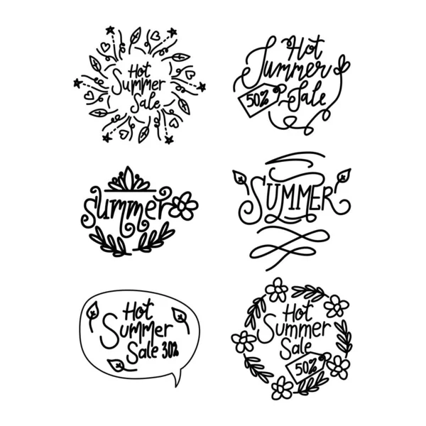 Summer Script Text Template Vector — Stock Vector