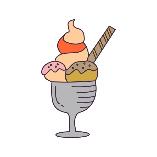 Šablona pro návrh plochých krémů pro zmrzlinu — Stockový vektor