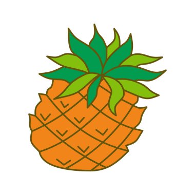 Ananas Meyve Şablonu Vektör Düz
