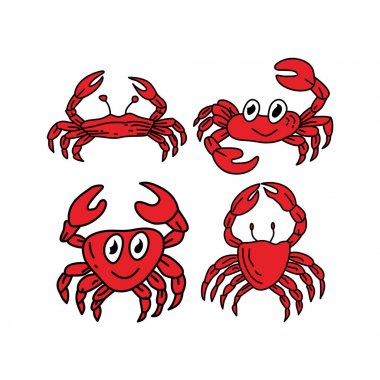 Yengeç Deniz Tasarım Grafik Şablon Vektör