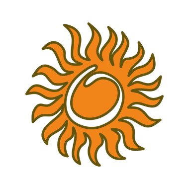 Sun Abstract Tasarım İllüstrasyon Şablonu Vektörü