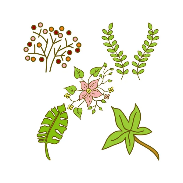 Blomma löv design illustration mall vektor — Stock vektor