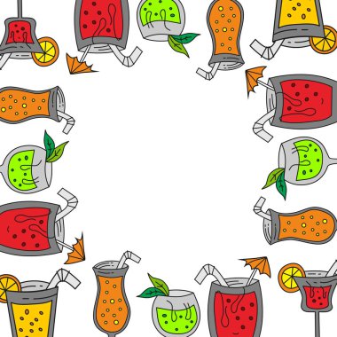 İçecek Cam Çerçeve Boş Şablon Vektör