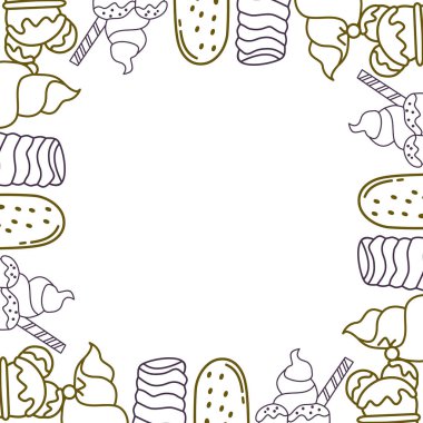 Dondurma Çerçevesi Boş Şablon Vektörü