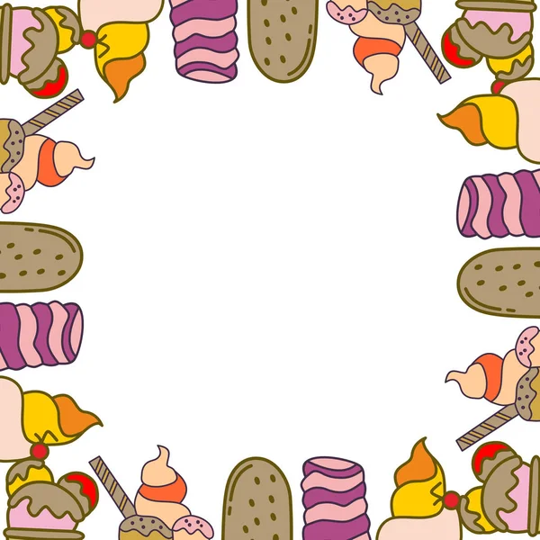 Ice Cream frame leeg sjabloon vector — Stockvector