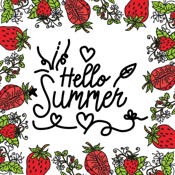 Summer Frame Texto Modelo Vector fundo — Vetor de Stock