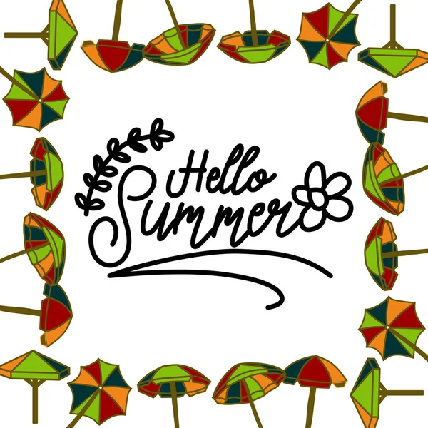 Summer Frame Texto Modelo Vector fundo — Vetor de Stock