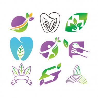 Yaprak Logo tasarım vektör şablon koymak