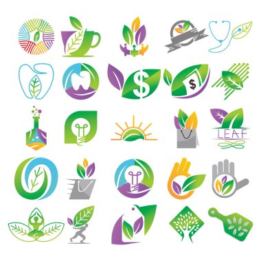 Yaprak Logo tasarım vektör şablon koymak