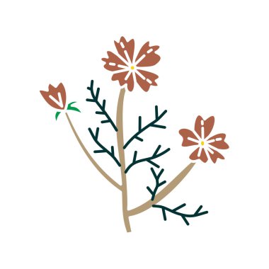 Çiçek Yaprak İllüstrasyon Tasarım Şablon vektör