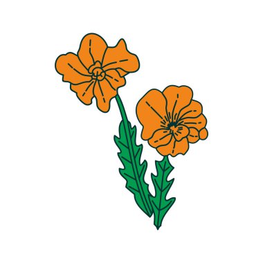 Çiçek Yaprak İllüstrasyon Tasarım Şablon vektör