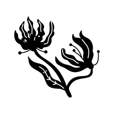 Çiçek Yaprak İllüstrasyon Tasarım Şablon vektör