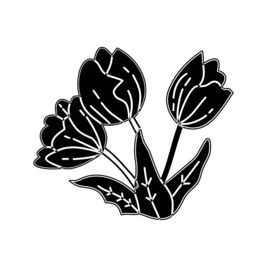 Çiçek Yaprak İllüstrasyon Tasarım Şablon vektör