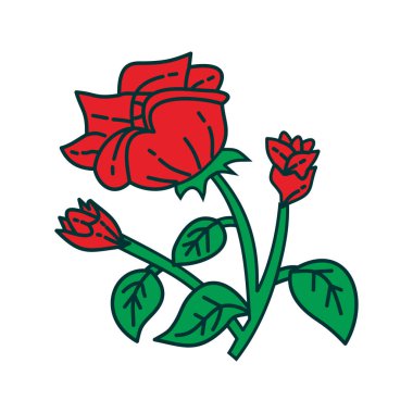 Çiçek Yaprak İllüstrasyon Tasarım Şablon vektör