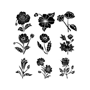 Çiçek Yaprak İllüstrasyon Tasarım Şablon vektör