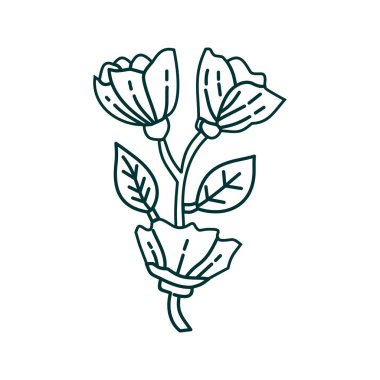 Çiçek Yaprak İllüstrasyon Tasarım Şablon vektör