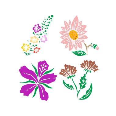 Çiçek Yaprak İllüstrasyon Tasarım Şablon vektör