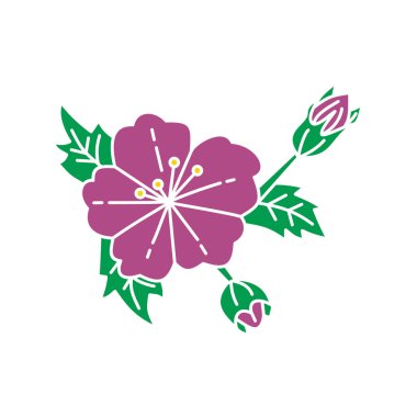 Çiçek Yaprak İllüstrasyon Tasarım Şablon vektör