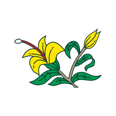 Çiçek Yaprak İllüstrasyon Tasarım Şablon vektör