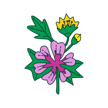 Çiçek Yaprak İllüstrasyon Tasarım Şablon vektör