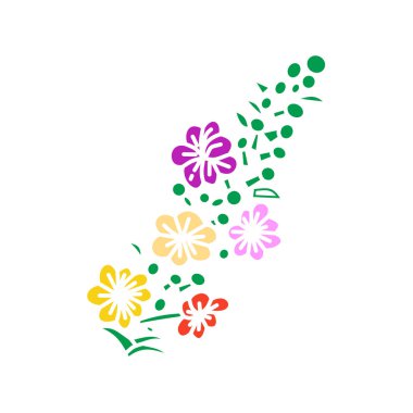 Çiçek Yaprak İllüstrasyon Tasarım Şablon vektör