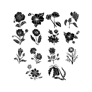 Çiçek Yaprak İllüstrasyon Tasarım Şablon vektör