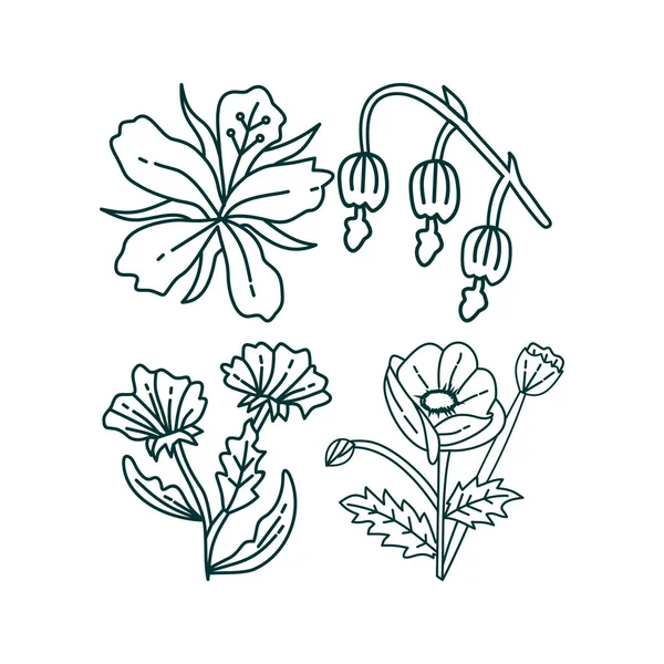 Квітковий лист Ілюстрація Дизайн Шаблон Вектор — стоковий вектор