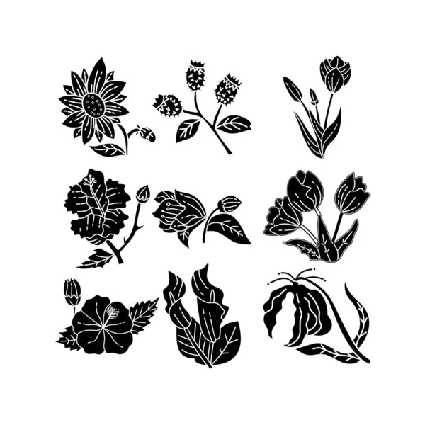 Вектор рисунка цветочных листьев — стоковый вектор