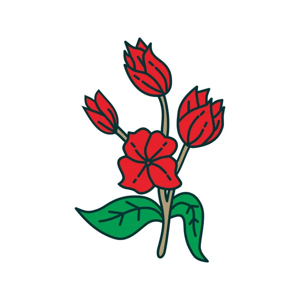 Plantilla de diseño de ilustración de hoja de flor Vector — Vector de stock