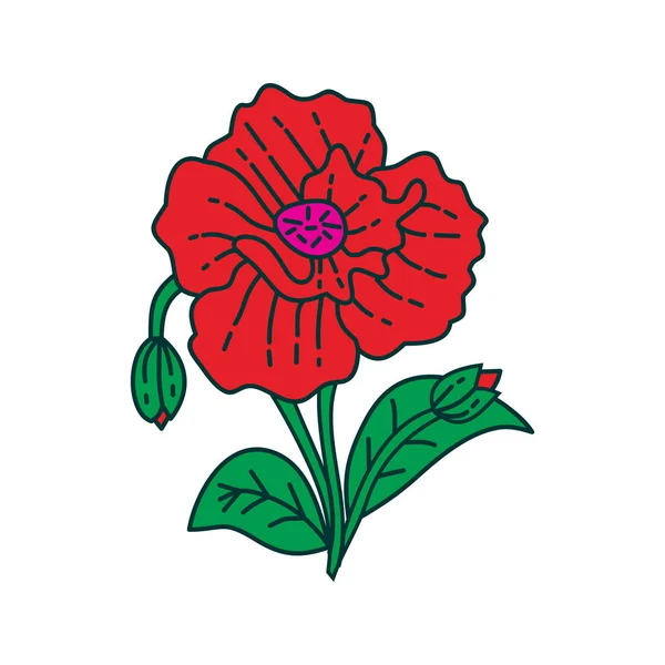 Plantilla de diseño de ilustración de hoja de flor Vector — Vector de stock