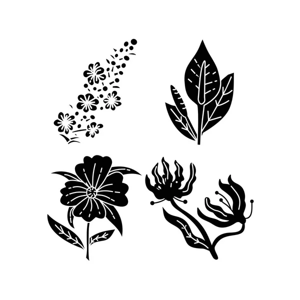 Blomma löv illustration design mall vektor — Stock vektor