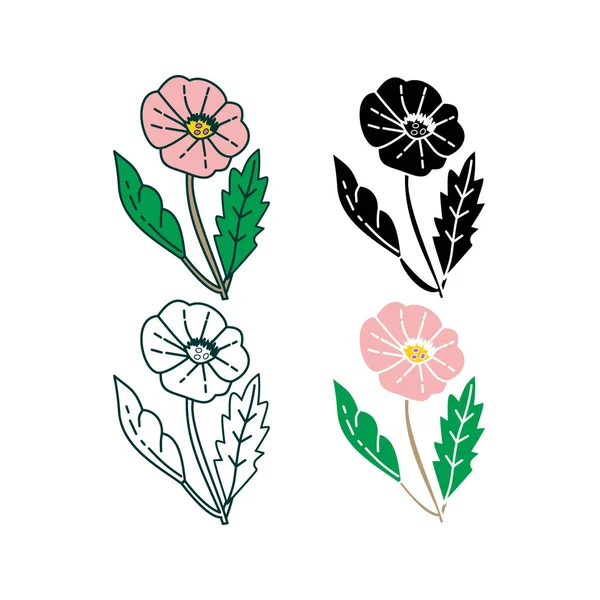 Bloem blad illustratie ontwerpsjabloon vector — Stockvector