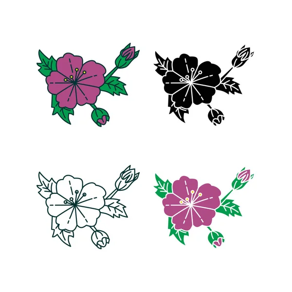 Modèle de conception d'illustration de feuille de fleur vecteur — Image vectorielle