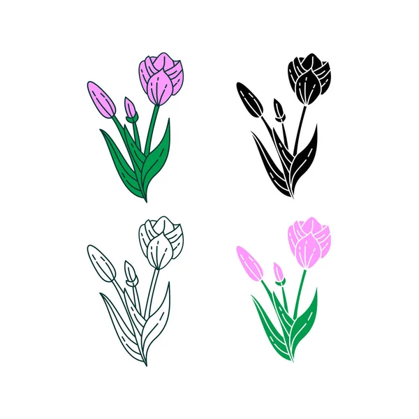 Bloem blad illustratie ontwerpsjabloon vector — Stockvector