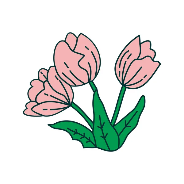 Flower Leaf Illustration Design Template Vector — Stock Vector