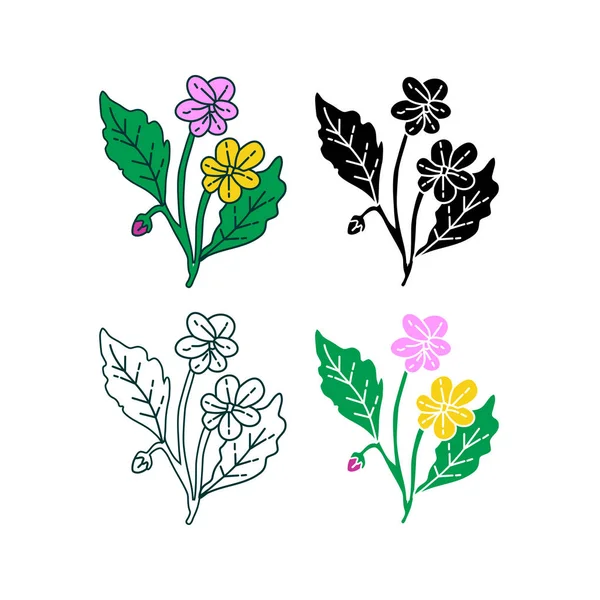Modèle de conception d'illustration de feuille de fleur vecteur — Image vectorielle