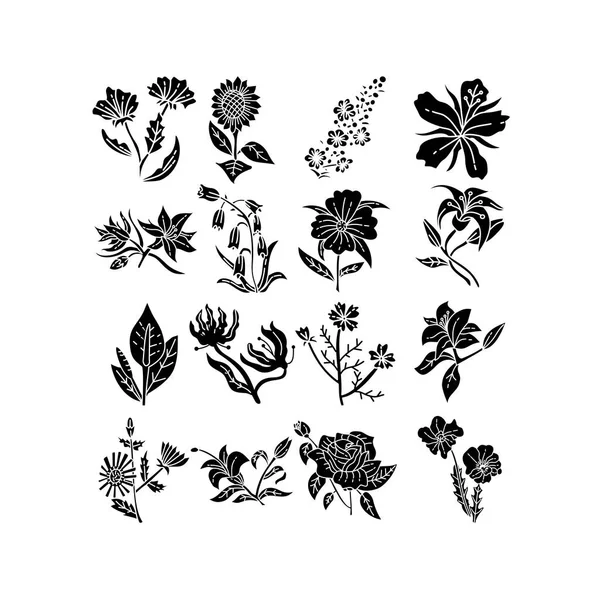 Plantilla de diseño de ilustración de hoja de flor Vector — Archivo Imágenes Vectoriales
