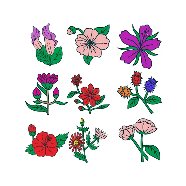 Modèle de conception d'illustration de feuille de fleur vecteur — Image vectorielle