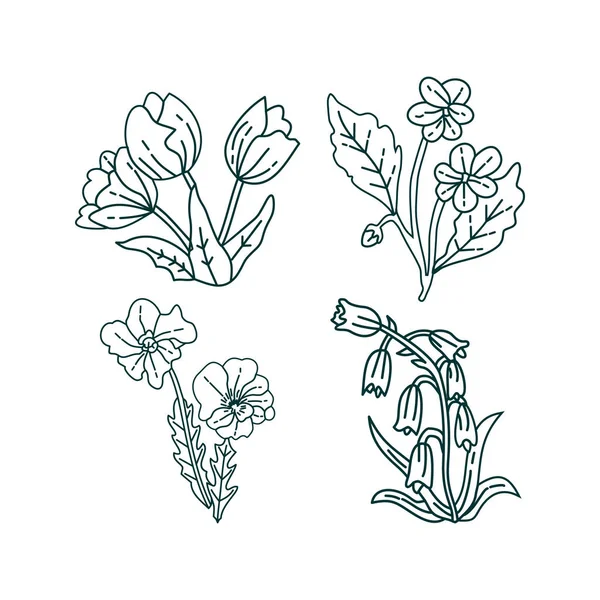 Modèle de conception d'illustration de feuille de fleur vecteur — Image vectorielle