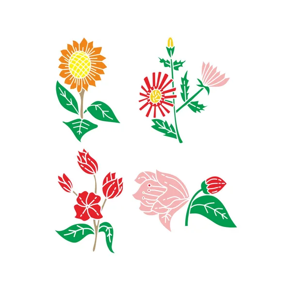 Plantilla de diseño de ilustración de hoja de flor Vector — Archivo Imágenes Vectoriales