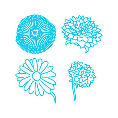 Çiçek Yaprak İllüstrasyon Tasarım Şablon vektör doğrusal