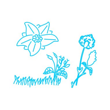 Çiçek Yaprak İllüstrasyon Tasarım Şablon vektör doğrusal