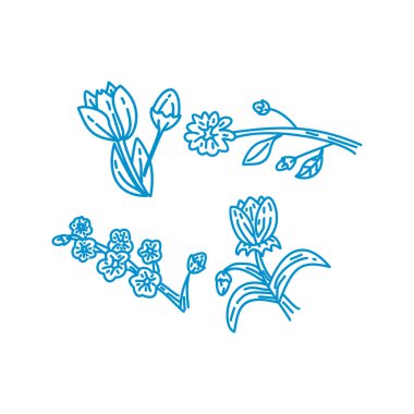 Çiçek Yaprak İllüstrasyon Tasarım Şablon vektör doğrusal