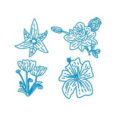 Çiçek Yaprak İllüstrasyon Tasarım Şablon vektör doğrusal